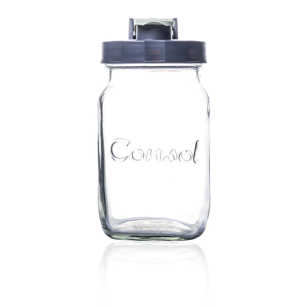 Consol Glass preserve Jar with Flip Top Lid 1L - Image 3
